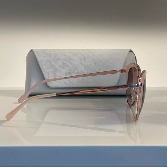 NWT Michael Kors KEY BISCAYNE MK1046 Cat Eye Sunglasses Rose Gold Light Pink - Picture 3 of 7